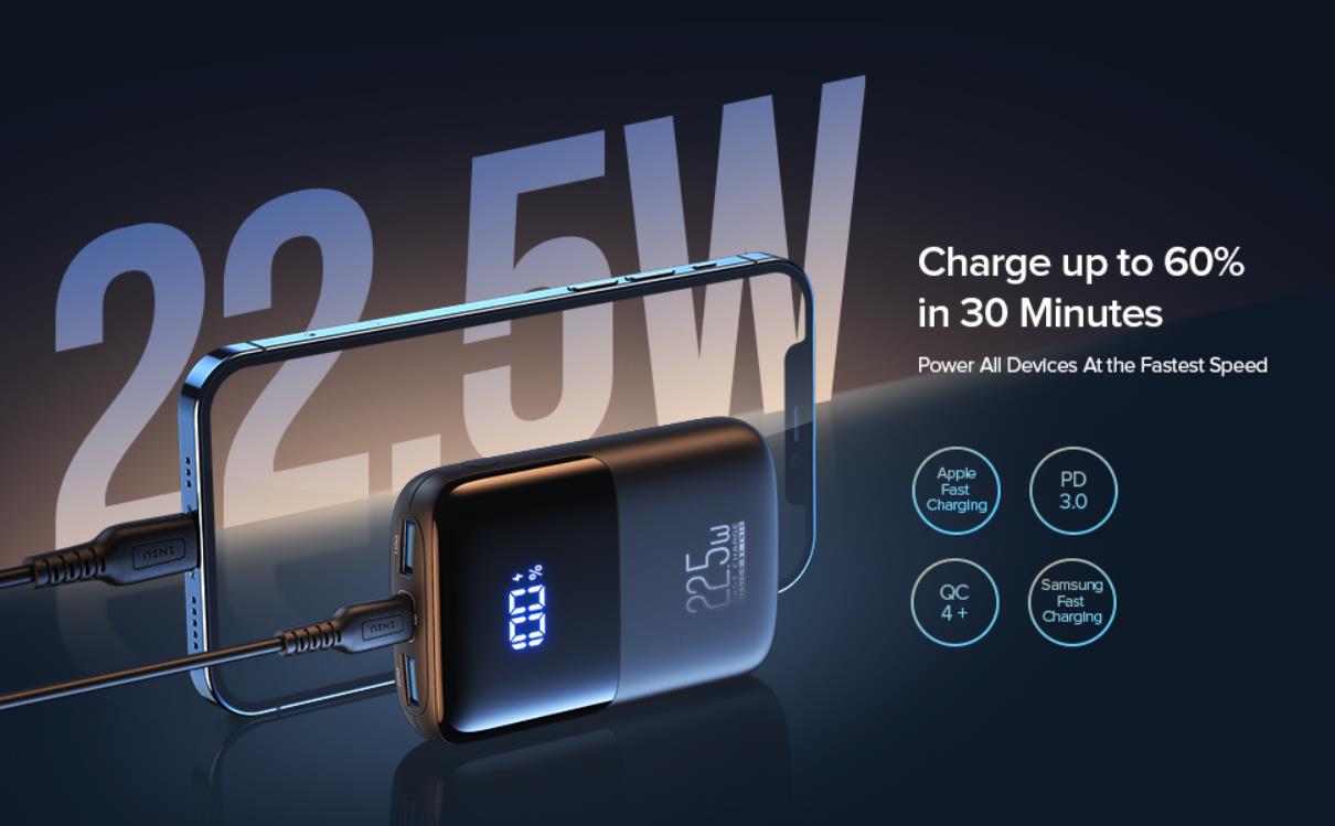 INIU Portable Charger 10000mAh Power Bank 22.5W MegaPower Small USB C ...